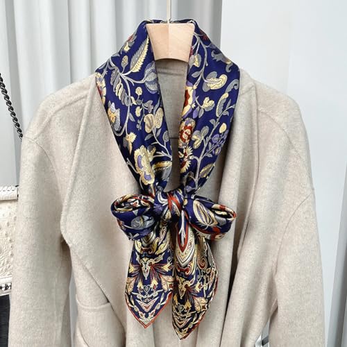 K-Elewon Large Square Scarf 43" Silk Scarf Fashion Scarves Silk Feeling Hair Wrapping Scarfs Night Sleeping Headscarf - color: Vb05