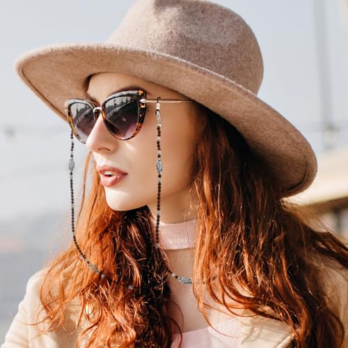 Damanse Beaded Glasses Chain,Eyeglass & Sunglass Strap For Women Stylish - color: Rosewood