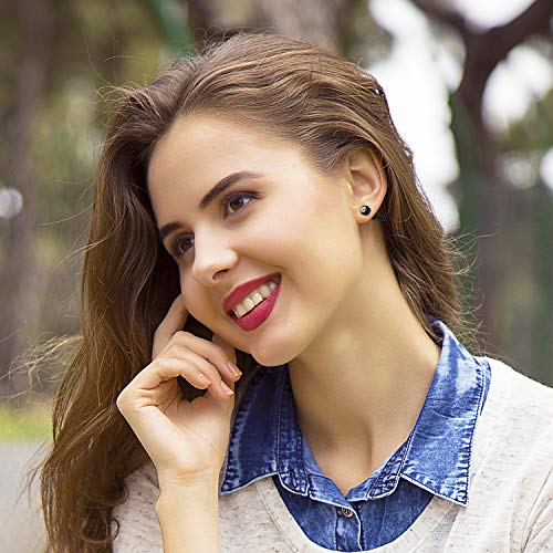 Aroncent 12PCS Stainless Steel Fake Tapers Mens Earrings Illusion Tunnel Cheater Piercing Jewelry Set for Men Women - color: A1