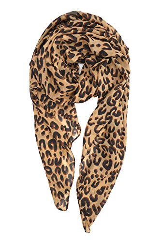 YOUR SMILE Ladies/Women's Lightweight Floral Print/Solid Color mixture Shawl Scarf For Spring Summer season - color: Leopard 1