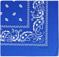 Raylarnia Bandana Multi-Purpose 100% Cotton Headbands for Women, 22 inch Paisley Cowboy Bandanas for Men - color: Royal Blue