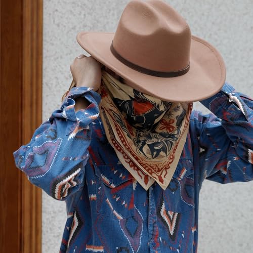 22"x22" Multi-Purpose 100% Cotton Bandana Face Mask(3-Pack) - color: Cowgirl Assorted