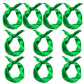 10 Pcs Long Thin Small Skinny Scarf Satin Neck Tie Ribbon Choker for Women Girls - color: Christmas Green