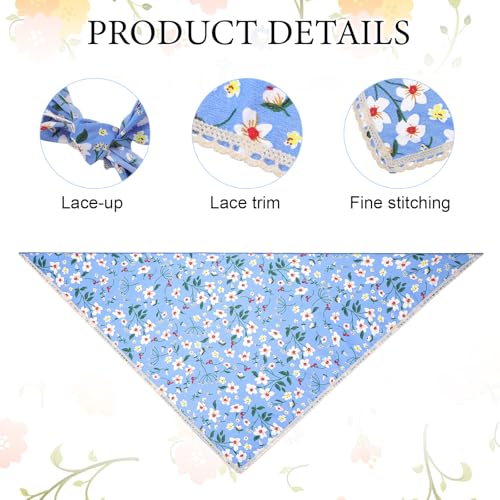 6 Pcs Floral Head Scarf Hair Bandanas Colorful Floral Bandana Headband Triangle Head Kerchief Women Bandana Print Chiffon Boho Hair Scarf Neck Scarves Hand Wrap Hairbands