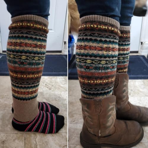 Leg Warmers for Women Long Wool Boot Warmer Thick Warm Leg Warmers for Winter - color: Style 3
