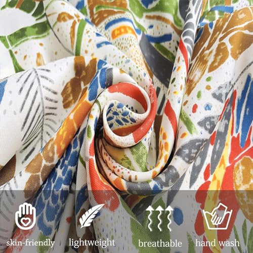 Women's Square Silk Like Head Scarf Large 35 inch Silk Feeling Hair Wrapping Satin Scarves for Sleeping Bandanas - color: A008-3 Twill Green