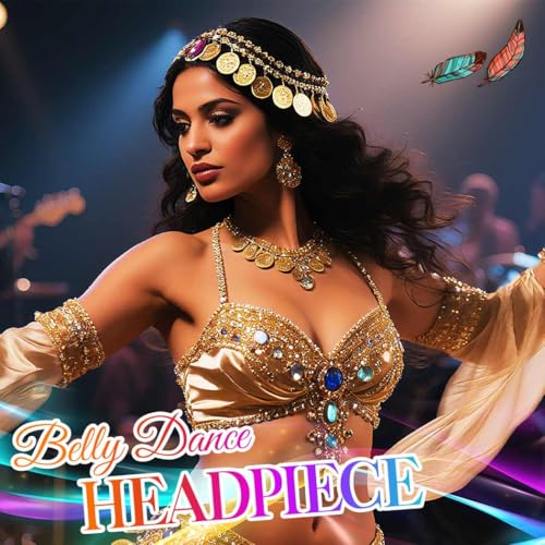 Catery Gold Coins Head Chain Gypsy Headpiece for Women Cotusme(Small Coin) | Rhinestone Egyptian Head Piece Accessories Belly Dance Hair jewelry Headband for Cleopatra Costume Hallween Party Sparkly - color: Small Coin