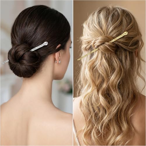 4 Pcs Metal Hair Sticks For Women Buns And Updos - Metal Hair Pins Hold For Fine & Thick Hairs - Hairschopsticks French Pins