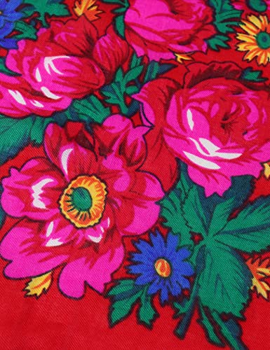 MJ SERECA Acrylic Bandana Printed Hair Scarf Square Ukrainian Head Scarf Floral Babushka Neck Scarf for Women 30"/42"/60" - color: 3 Pack-b 30"