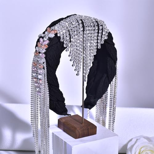 Luxury Crystal Rhinestone Headband,Bridal Wedding Hair Accessory Handmade Bohemian Style Hair Crown Wide Brimmed Headwear Ethnic Style Wedding Accessories for Anniversary Celebration Dance Party