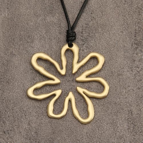 Leather Necklace for Women Vintage Boho Necklaces Black Cord Choker With Pendant Casual Chunky Leather Necklace Trendy - style: Boho Chunky Necklace