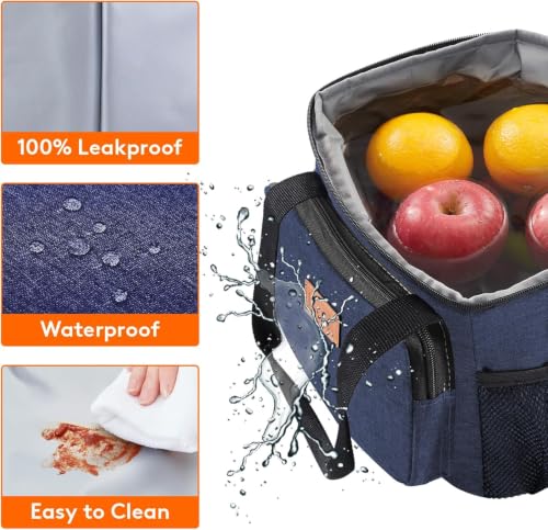Lifewit Medium Lunch Bag, Insulated Lunch Box, Soft Cooler Cooling Tote for Adult Men Women, Dark Blue 12-Can (9L) - color: Dark Blue, size: Medium(9L)