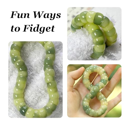 Fidget Bracelet Natural Bodhi Seeds Beaded Bracelets Zen Fidget Stretch Bracelets Alleviate Anxiety Stress Protection Healing Bodhi Jewelry Gifts for Women Men - color: A8:Fidget Bracelet