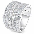 Wide Wedding Bands for Women Cubic Zirconia Engagement Bridal Eternity Stackable Rings White Gold Size - color: Classic Eternity