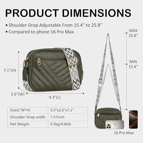 TANTOMI Small Crossbody Bags for Women Trendy, Cell Phone Purses Wallet with 4 Card Slots, Small Purses with Adjustable Strap - color: Dark Green