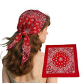 Bandana Single Pack Soft Thin 27 inch Cotton Paisley Extra Large Headwear - color: Red