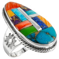 Sterling Silver Genuine Gemstones & Turquoise Ring (SELECT color) - color: Multi-51