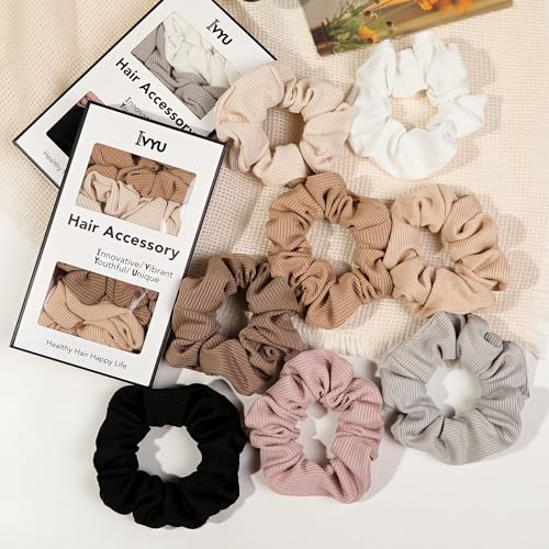 8 Hair Scrunchies for Women - Hair Ties No Damage Both for Thick Hair or Thin Hair Curl Hair No Crease Scrunchies Ponytail Holder No Hurt Your Hair - color: 8Mixed Color