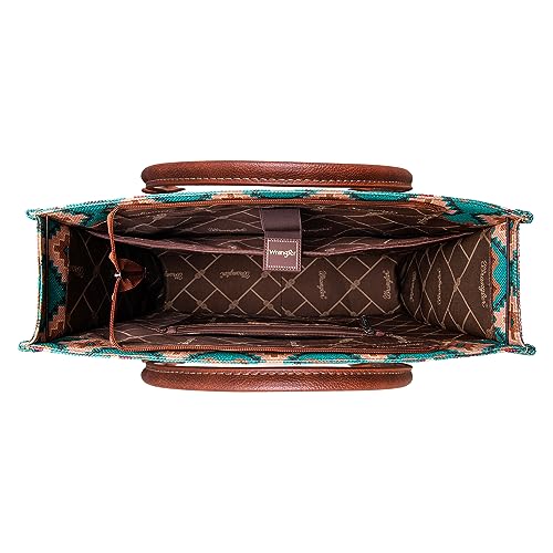 Wrangler Aztec Tote Bag for Women Boho Shoulder Purses and Handbags - color: Angel Diamond Turquoise-l