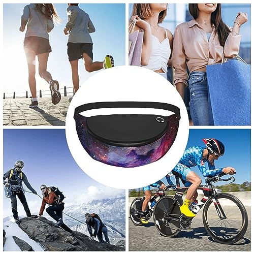 Nebula Galaxy Space Fashion Casual Fanny Pack Waist Bag Men Women Adjustable Belt Waist Bag For Travel Hiking Cycling Running Festival Carnival - color: Black9