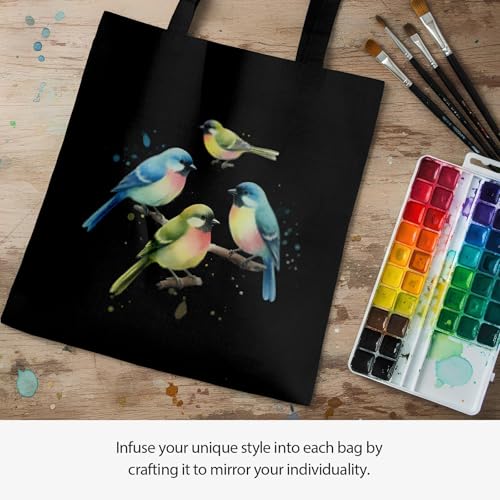 1 Pack Premium Canvas Reusable Tote Gift Bags,Made of Natural Canvas with Handle,Work,DIY,Shopping(Black*1) - color: A4-black