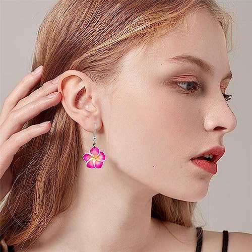 4 Pairs Tropical Bohemian Dangle Earrings For Women Hawaii Plant Daisy Flower Drop Earrings Set - color: style-2