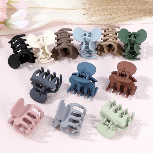 Sisiaipu 12Pcs Hair Clips for Women 1.8 Inch Small Claw Clips for Thin Hair Medium Hair Claw Clips for Thick Hair Accessories for Women Girls (Regular) - color: Regular