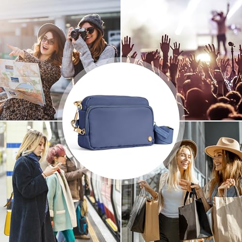 Joryin Anti Theft Crossbody Bag for Women, Slash-resistant RFID Blocking Travel Purses, Small Shoulder Bag Handbag, Nylon - color: Smoky Blue