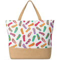 Trifabricy Beach Bag for Women, Large Beach Tote Bags with Zipper, Woven Straw Tote Waterproof, Swim Gym Shopping Travel Bag - color: Slippers