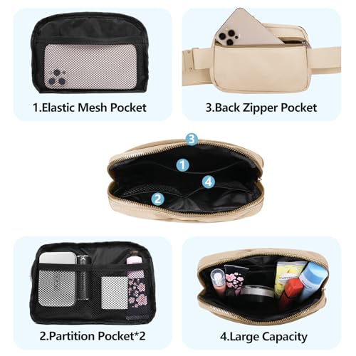 VOROLO Fanny Pack For Women And Men Crossbody Bag Belt Bag with Adjustable Strap Graduation Gifts Khaki - color: Khaki, style: 1 Pack Fanny Pack