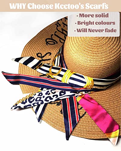 kcctoo 2/6/10Pack Scarf Bags for Women Handbag Scarfs Band Hair Neck Scarves Fashion Gifts - color: Blue Multi Color - 10pcs