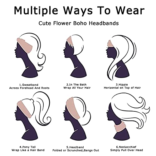 Headband Soft Hair Band Stylish Head Bands Stretchy Hairband Workout Headbands Knotted Turban Sweat Absorbent Hair Accessories Yoga Hiking 3 Pack - color: Style 19