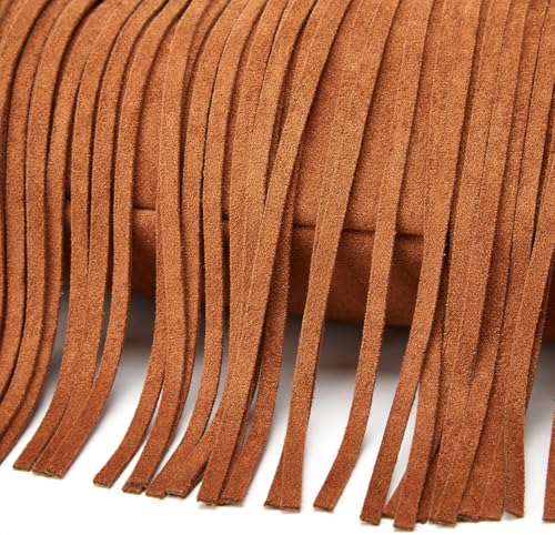 Suede Fringe Crossbody Bag for Women Ladies Stylish Leather Shoulder Bag Purse Handbag Fall Winter Spring - color: Coffee