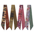 QIUTIMIY 4 Pack Purse Scarf Handbags Skinny Twill Hair Scarves Narrow Neck Scarf Band Women Fashion Accessories Bag Charms - color: Style 2-10