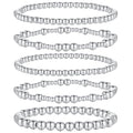 XIANNVXI 5PC Platinum Plated Silver Beaded Bracelet for Women Stretch Elastic Stackable Bead Ball Bracelet Trendy Set Women Dainty Jewelry - color: Silver C