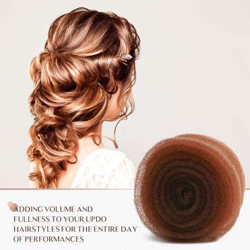YGQQOY Updo Hair Filler, Padding, Sponge, Donuts, Volume Bumps It Tool and Hairpins, Light Brown - color: Light Brown