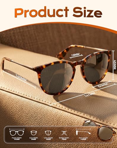 KALIYADI Sunglasses Womens Polarized Womens-Sunglasses: Trendy Sun Glasses with UV400 Retro Style for Party Beach Shopping - color: C2 Black/Grey + Leopard/Brown + Crystal Pink/Brown