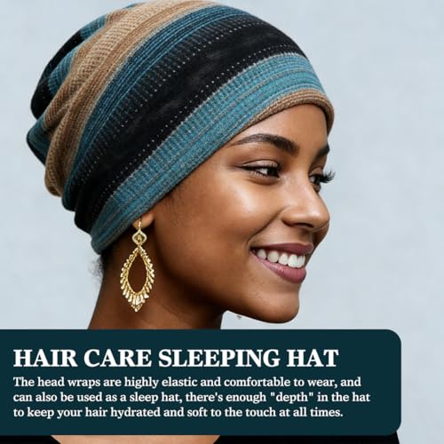 Chemo Headwear for Women Soft Cotton Slouchy Beanie Hat Scarf for Cancer Care - color: Khaki