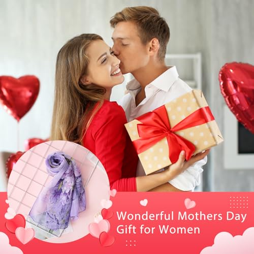 E-Clover Unique Fashion Women's Scarf Chiffon Sheer Scarves for Women Lightweight - color: 01-purple