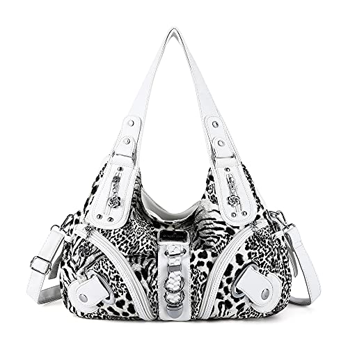 Angelkiss Hobo Purses and handbags for Women Satchel Handbag Women Purses Large Daily Shoulder Bags | Purses - color: White-leopard