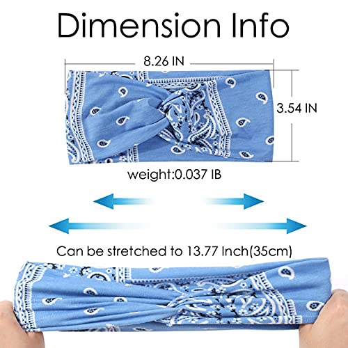 Artilady 6 Pack Wide Boho Headbands for Women - Soft Yoga Elastic Hair Bands for Girls Workout Running Sport Headwrap Non-slip Breathable (Leaf Pattern) - color: 6pcs Leaf Pattern