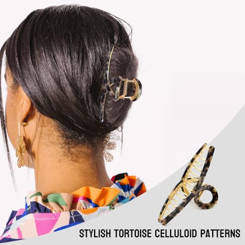 MEDOCA Large Claw Clips - Metal Hair Clips for Women - Gold Claw Clips for Thick Hair - Strong Hold Big Claw Clip for Women Girls - Black - color: 3.Black