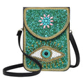 Small Crossbody Bags for Women Designer Cell Phone Bag Boho Shoulder Wallet Purse - color: Green