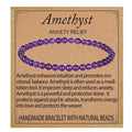 LPBeads Handmade Natural Gemstone Stretch Elastic Bracelet Healing Crystal Round Stone Beads Jewelry Gifts for Women Men - color: Amethyst, size: 4mm