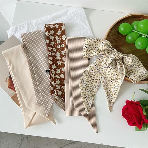 4 Pack Purse Scarf Handbags For Women,Boho Scarrves for Bag Hair Accessories Handle Fashion Lightweight - color: Coffee