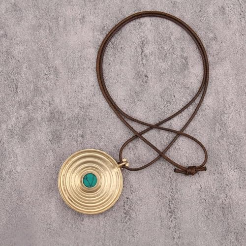 JAOYU Boho Necklace for Women Large Pendant Necklace Boho Long Choker Leather Gold Necklace Vintage Earthy Jewelry Trendy - style: Bohemian Style Necklace