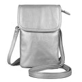 befen Genuine Leather Small Crossbody Bags for Women Cell Phone Bag Cross Body Purses,Silver Zipper - color: Sliver Grey