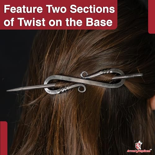 Armory Replicas™ Swaying Locks Forged Iron Hair Stick – Elegant Twisted Barrette Hair Pin for Women | Classic Infinity Design | Mother’s Day, Valentine's, Birthdays | - style: Design5