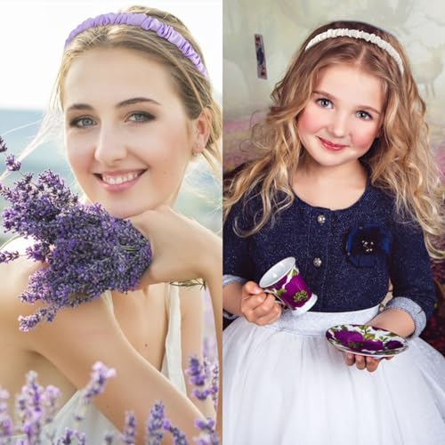 VELSCRUN 7 Pcs Different Headbands for Women Fashion Purple Solid Head Bands Pearl Headband Non Slip Hair Band for Womens Thin Thick Short Hair Face Wash Hair Accessories Gifts for Women Gilrs - color: Purple