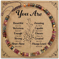 Inspirational Gifts Bracelets for Women: Mothers Day Birthday Gifts for Mom Women Friends Sister - Healing Natural Stone Beads Bracelets Thinking of you Get Well Soon Gift for Women - color: A-B JASPER STONE-YOU ARE